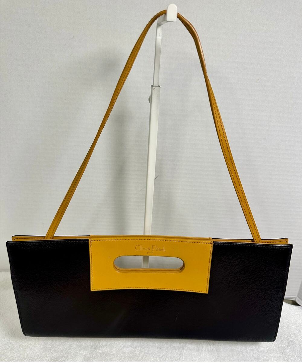 Cleo & Patek Black & Mustard Leather Shoulder Bag